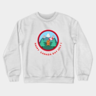 Canadian Beaver celebrates Canada Day July 01 Crewneck Sweatshirt